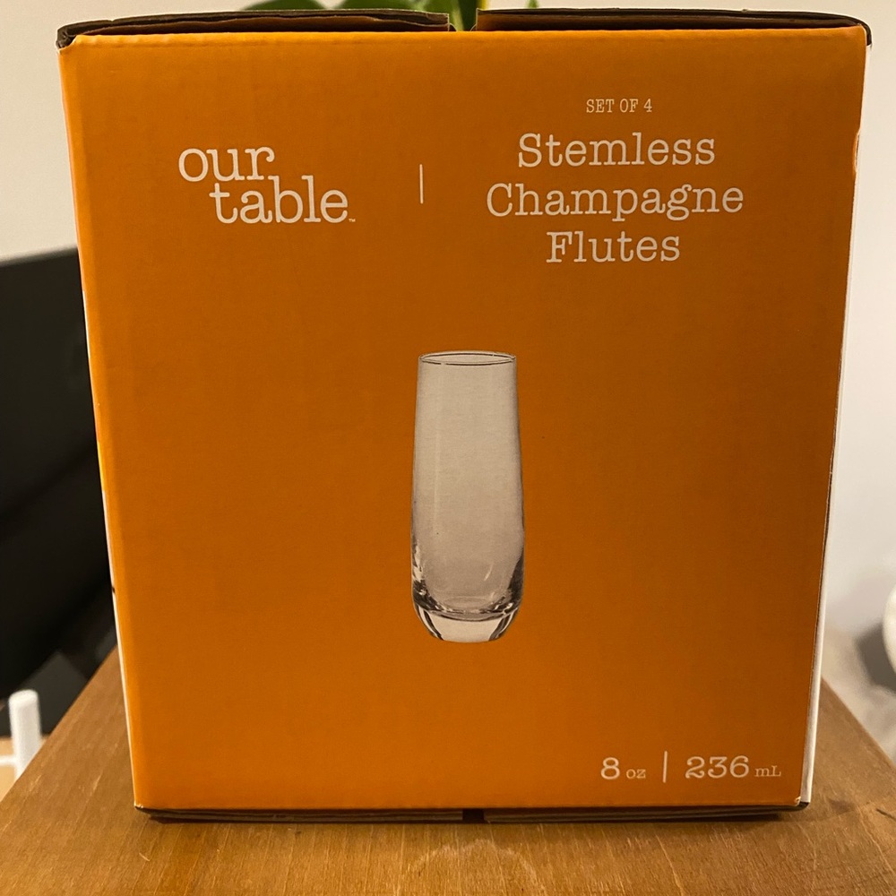 Stemless Champagne Flutes, Set of 8